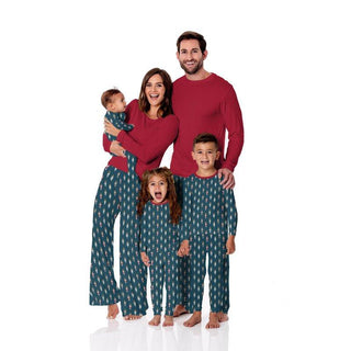 Bamboo Long Sleeve Pajama Set - Peacock Nutcrackers KicKee Pants Size: 2T