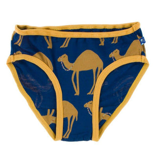 Bamboo Underwear - Navy Camel with Marigold Toddler Underwear