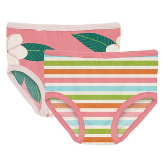 Bamboo Underwear (Set of 2) - Strawberry Plumeria & Beach Day Stripe Toddler Underwear