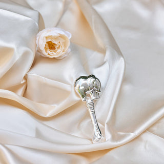 Krysaliis Sterling Silver Baby Rattle - Elephant Sterling Silver Rattle All Silver Gifts