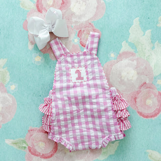 Pastel Pink First Birthday Bubble Girl Bubble Seven Lantern Lane Size: 12M