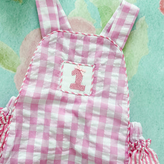 Pastel Pink First Birthday Bubble Girl Bubble Seven Lantern Lane Size: 12M