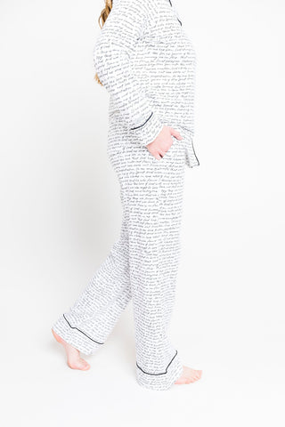 Love One Another Cotton Womens PJ Notch Collar Set Adult Women's Pajamas Holy Pals Size: XS