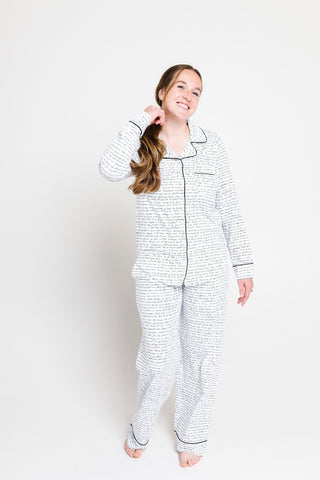 Love One Another Cotton Womens PJ Notch Collar Set Adult Women's Pajamas Holy Pals Size: XS