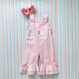 Girls Smocked First Birthday Longall Girl Bubble Seven Lantern Lane Size: 12M