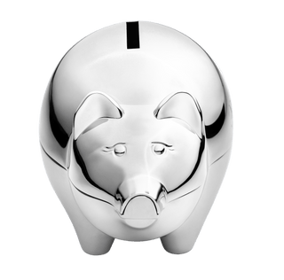 Krysaliis Silver-Plate Piggy Baby Bank All Silver Gifts
