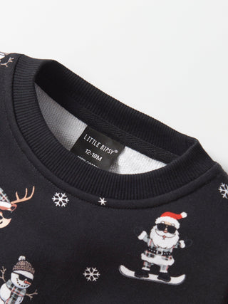 Long Sleeve Crewneck Tee Shirt - Santa & Friends Shirts & Tops