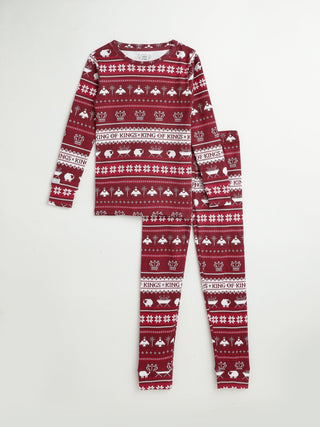 King of Kings Ruby Red PJ Long Sleeve Set Cotton Two Piece Holy Pals Size: 02