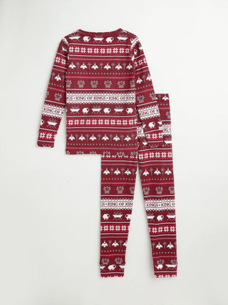 King of Kings Ruby Red PJ Long Sleeve Set Cotton Two Piece Holy Pals Size: 02