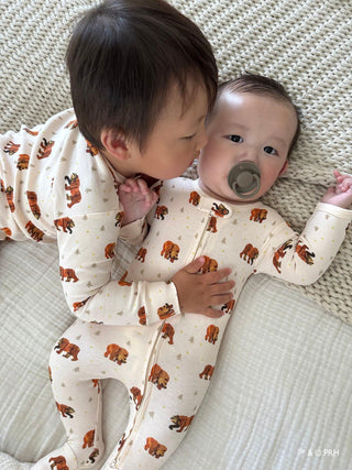 Footie with 2-Way Zipper - Brown Bear Baby & Toddler Sleepwear