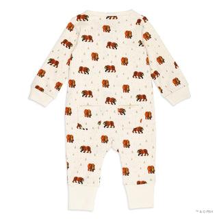 Footless Romper with 2-Way Zipper - Brown Bear L'ovedbaby Size: 9-12 Months