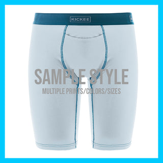 Kickee Pants Men's Long Boxer Briefs with Top Fly - Fall 3 Aquatic Adventure PRE-ORDER (AA24)