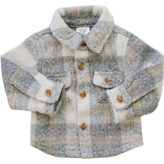 Grey Plaid Shacket Mebie Baby Size: 0-3