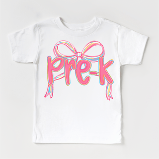 Girls Pre-K Bow Back To School Shirt - First Day Of School Tee