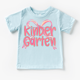 Girls Kindergarten Bow Back To School Shirt - First Day Of School Tee