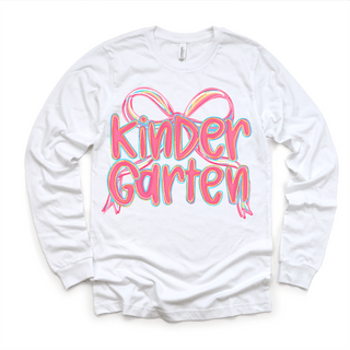 Girls Kindergarten Bow Back To School Shirt - First Day Of School Tee
