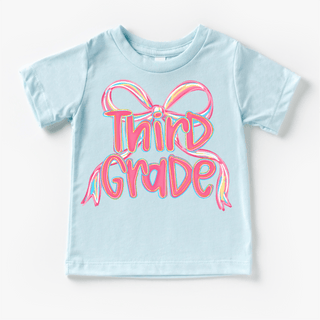 Girls 3rd Grade Bow Back To School Shirt - First Day Of School Tee