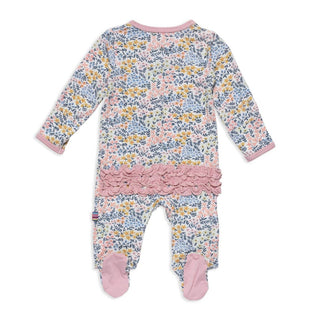 Magnetic Me Girl's Modal Magnetic Rufle Footie - Chelsea | Baby Riddle