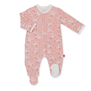 Magnetic Me Girl's Modal Magnetic Footie - Cherry Blossom | Baby Riddle
