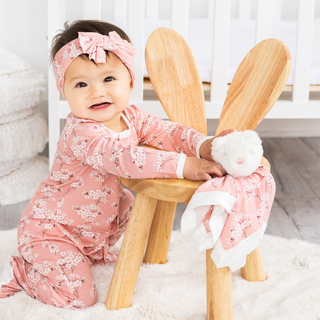 Magnetic Me Girl's Modal Magnetic Footie - Cherry Blossom | Baby Riddle