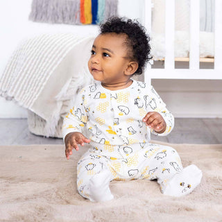 Magnetic Me Organic Cotton Magnetic Footie - Honey Bee Mine | Baby Riddle