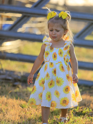 Sunflower Girls Smocked Ruffle Dress Dress Rylee Faith Designs Size: 2