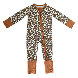 Bamboo Convertible Footie Romper - Cream Magnolia (Floral) Baby & Toddler Sleepwear