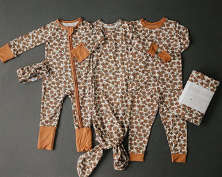 Bamboo Convertible Footie Romper - Cream Magnolia (Floral) Baby & Toddler Sleepwear