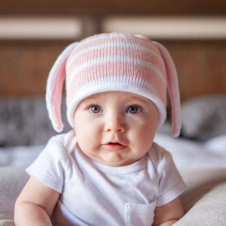 Hat with Bunny Ears, Pink Hats Melange Collection Size: Small 0 - 3M