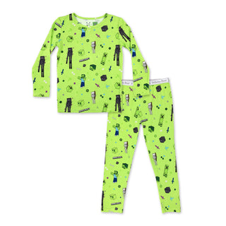 Bamboo Long Sleeve Pajama Set - Minecraft Mob Squad Baby & Toddler Sleepwear Bellabu Bear Size: 4T