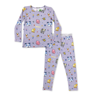 Bamboo Long Sleeve Pajama Set - Minecraft Pixel Pals Bellabu Bear Size: 4T