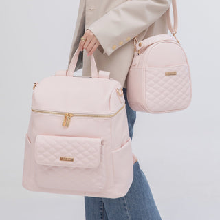 Monaco Diaper Bag - Pastel Pink Diaper Bags Diaper Bag Luli Bebe