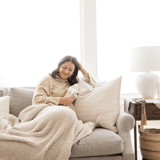 Ribbed Bamboni® Throw Blankets Saranoni Color: Moonbeam