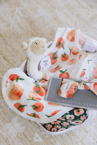 Welcome Baby Girl - Peaches & Lamb Gift Basket Gift Sets Newcastle Classics