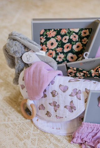 Welcome Baby Girl - Flowers & Butterfly Gift Basket Gift Sets Newcastle Classics