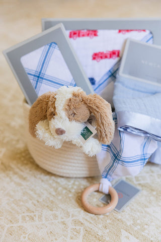 Welcome Baby Boy - Firetruck & Blue Plaid Gift Sets Newcastle Classics