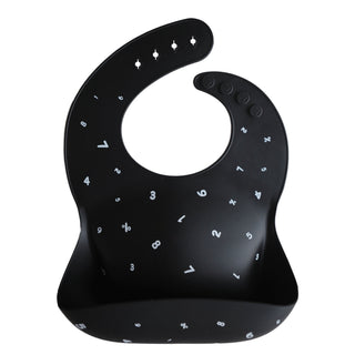 Silicone Baby BibSilicone BibMushieColor: Numbers Black
