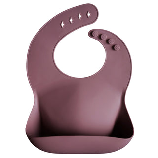 Silicone Baby BibSilicone BibMushieColor: Dusty Rose