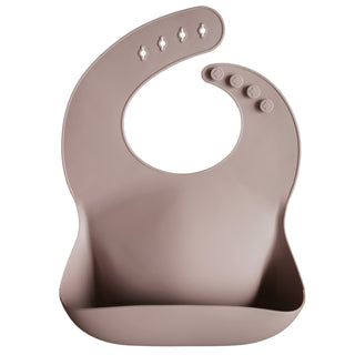 Silicone Baby BibSilicone BibMushieColor: Warm Taupe