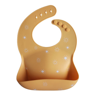 Silicone Baby BibSilicone BibMushieColor: Sun Orange
