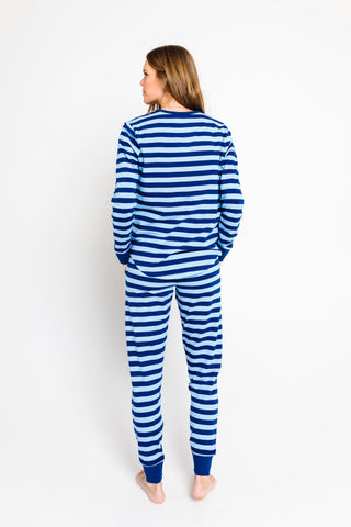No Greater Love Blue Cotton Womens PJ Jogger Set Adult Women's Pajamas Holy Pals Size: XS