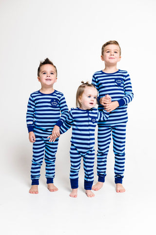 No Greater Love Blue Cotton PJ Long Sleeve Set Two Piece Holy Pals Size: 02