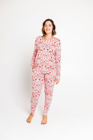 No Greater Love Pink Bamboo Women's PJ Jogger Set Adult Women's Pajamas Holy Pals Size: XS