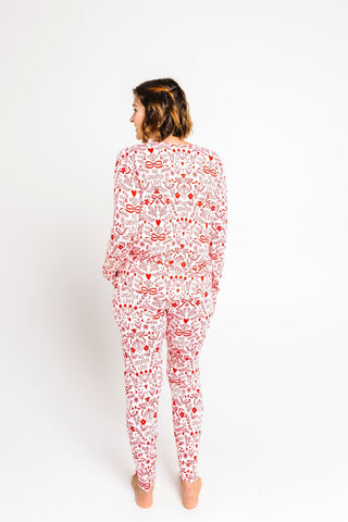 No Greater Love Pink Bamboo Women's PJ Jogger Set Adult Women's Pajamas Holy Pals Size: XS