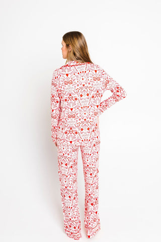 No Greater Love Pink Bamboo Women's PJ Notch Collar Set Adult Women's Pajamas Holy Pals Size: XS