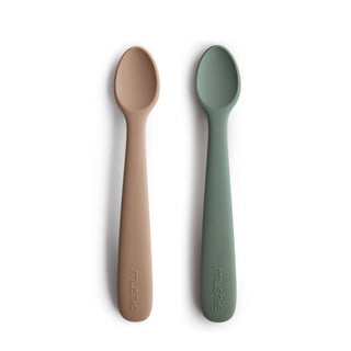 Silicone Feeding Spoons 2-Packsilicone tablewareMushieColor: Dried Thyme/Natural