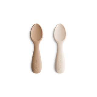 Silicone Toddler Starter Spoons 2-Packsilicone tablewareMushieColor: Natural/Shifting Sand