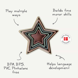 Nesting Stars Toy toys Mushie Color: Retro