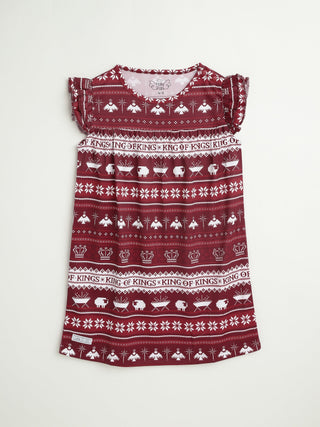 King of Kings Ruby Red PJ Girls Nightgown Polyester Nightgown Holy Pals Size: 2-3