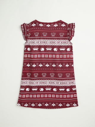 King of Kings Ruby Red PJ Girls Nightgown Polyester Nightgown Holy Pals Size: 2-3